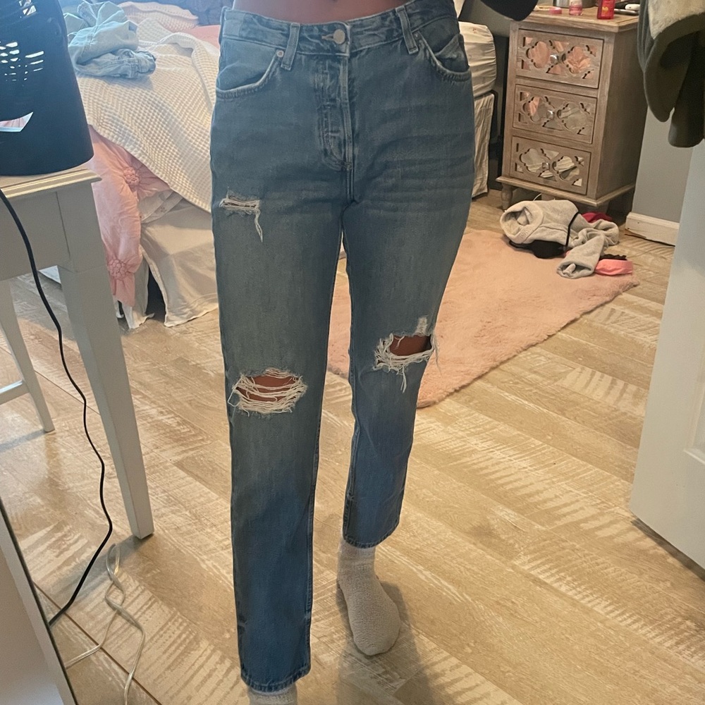 & Denim Ripped Boyfriend Jeans